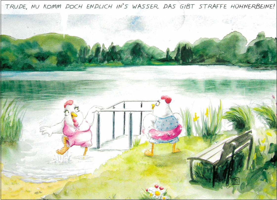 Postkarte "Kneippen am See"