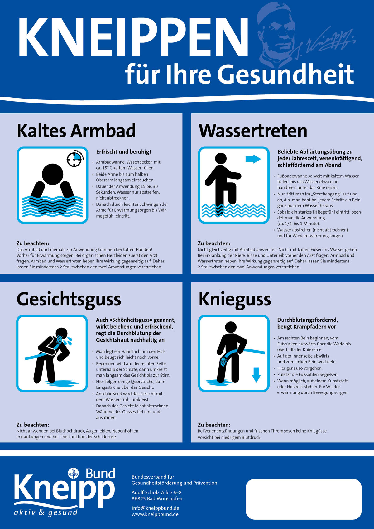 Plakat "Kneippen für Ihre Gesundheit"