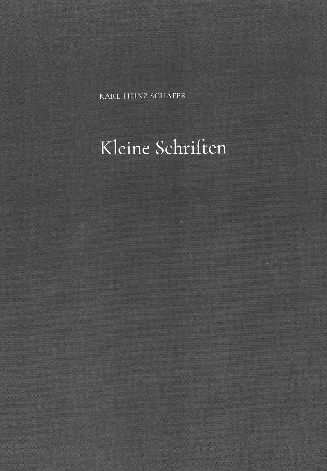 Kleine Schriften